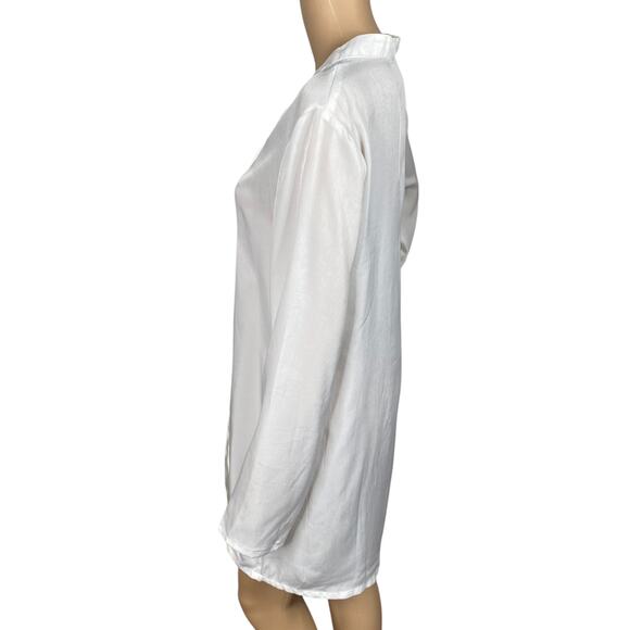 Rat & Boa NWT Rare Ivory Satin Lace Up Crossover Wrap Tunic Top SZ L - Picture 4 of 10